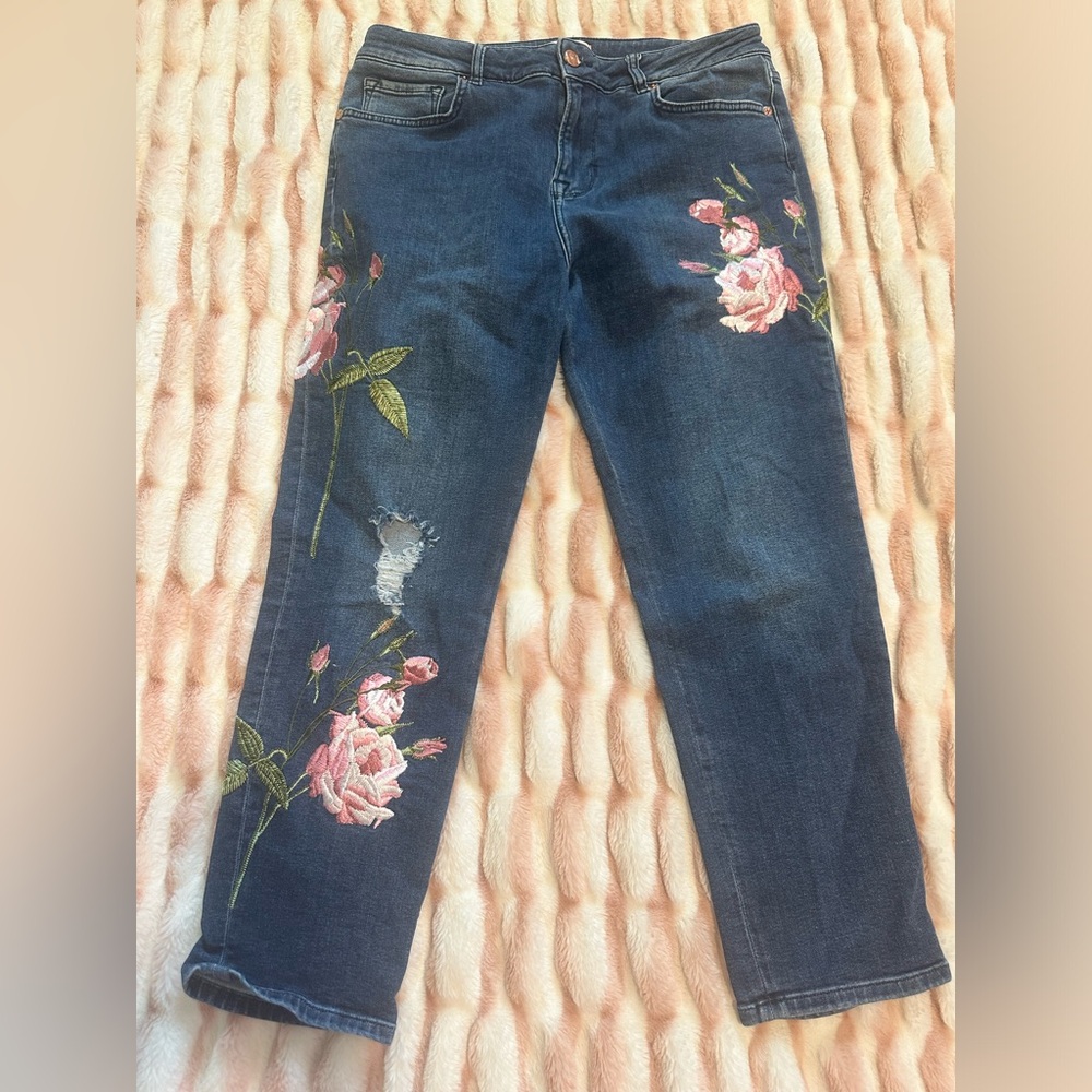 Ted Baker Rose Embroidered jeans